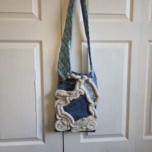 Unique Denim and Rope Shoulder Bag